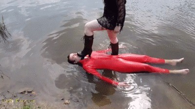 Hunters With Heels In Water